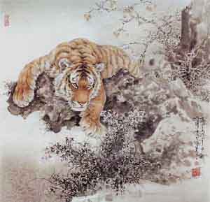 Современная китайская живопись. Тигр