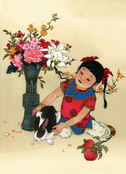 Кот (кролик) 2 – роспись по шелку Каролин Янг Кот (кролик) 2